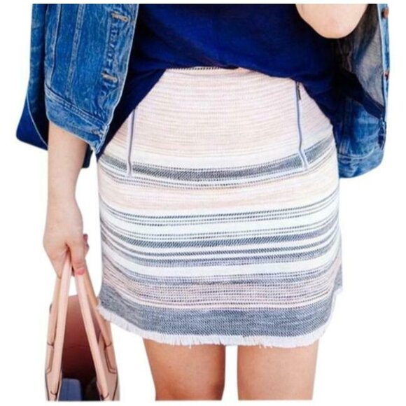 Ann Taylor Loft Womens Skirt Size 4 Tweed Fringe - Picture 3 of 12